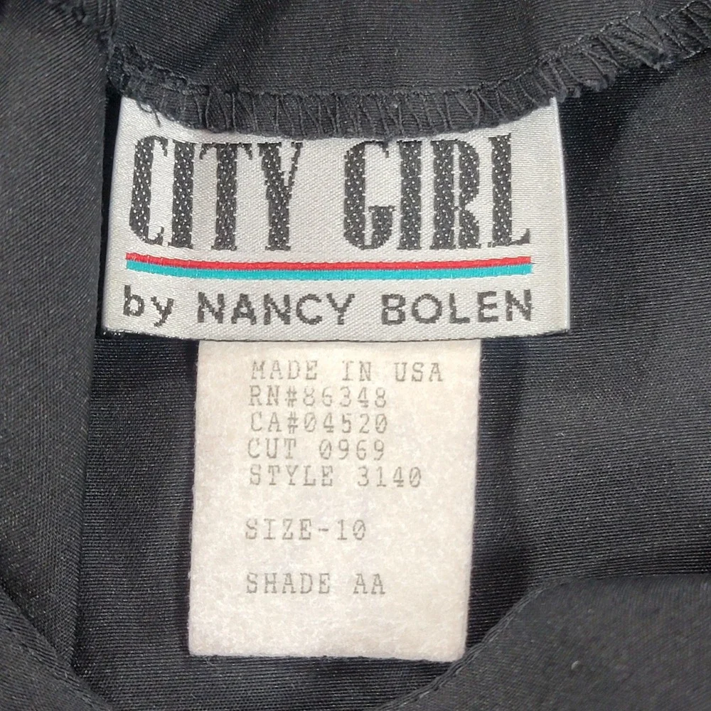 Vintage City Girl Nancy Bolen‎ Embroidered Top Abstract Artsy Blouse Womens 10 - Picture 8 of 10